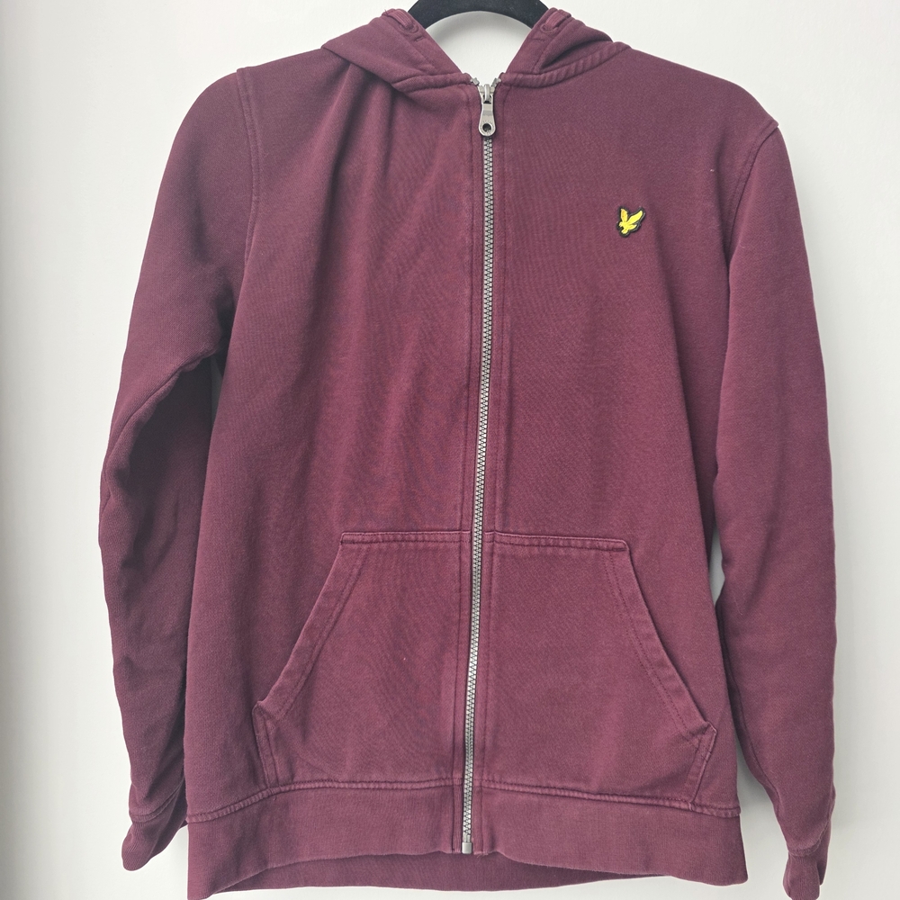 Lyle & Scott Junior Maroon Zip Hoodie Size 14/15 Years - Picture 2 of 9